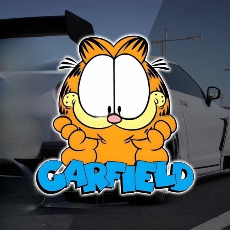 Car Accessories Decoration - Creative cartoon cute Garfield car stickers,