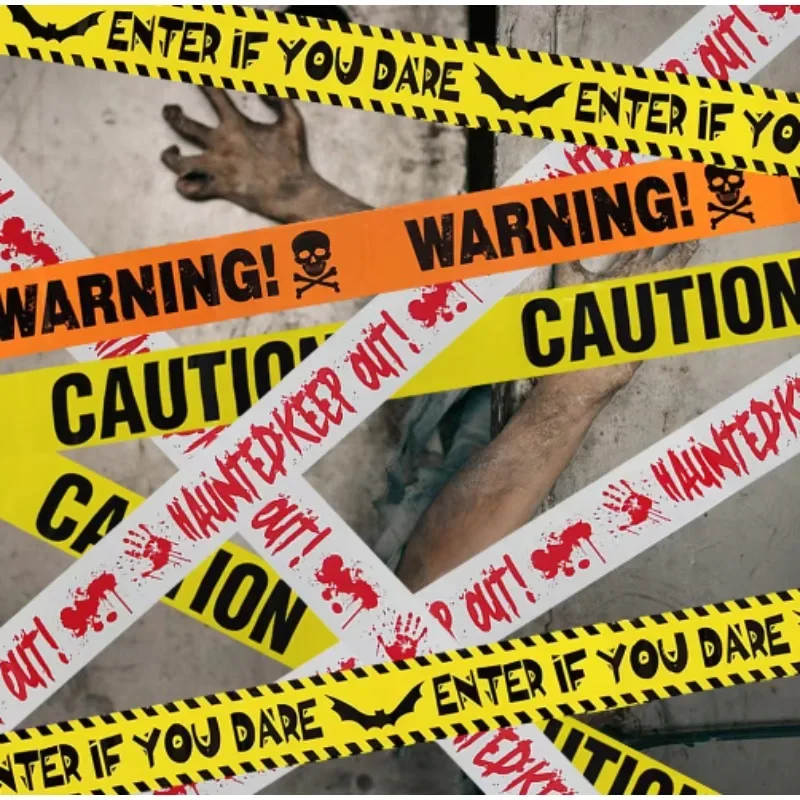 Car Accessories Banner - Halloween Warning Tape Signs Banner Halloween