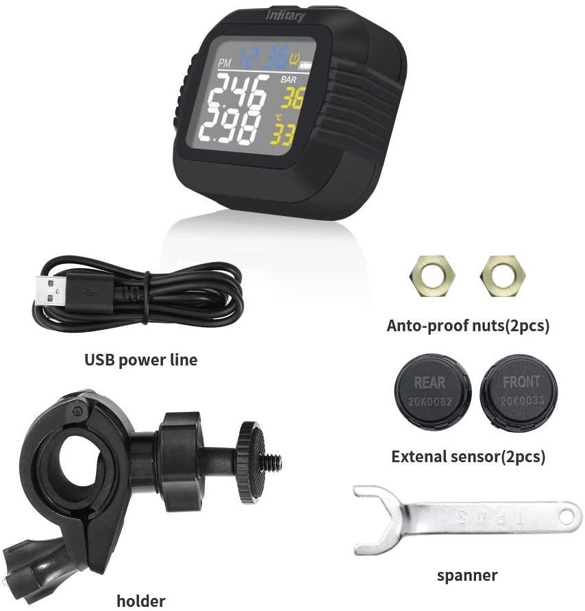 Infitary Motorcycle TPMS Tire  - Tire Pressure Monitor review and price