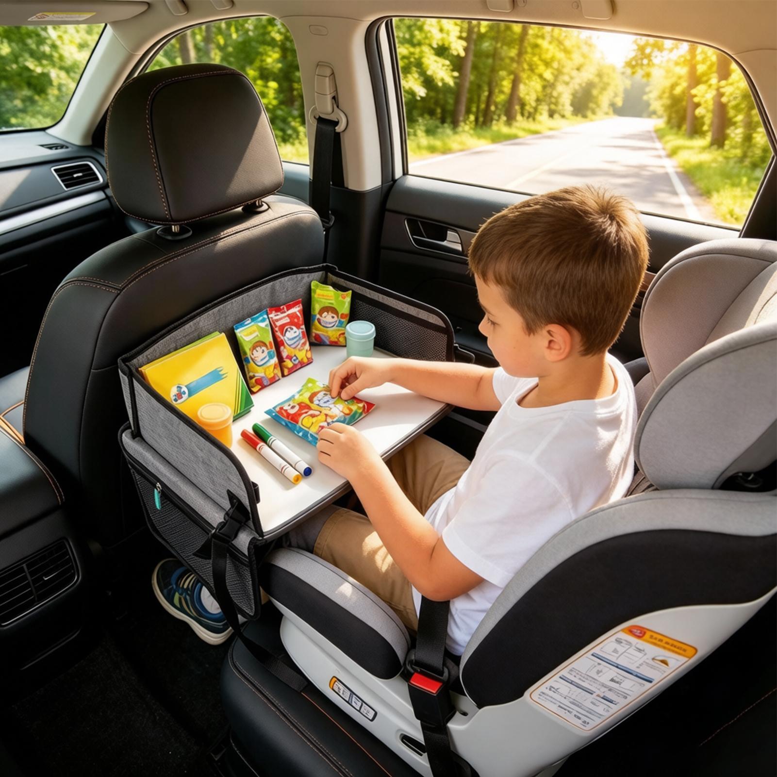 Kids Car Tray With Pocket Fold - Car Seat Organizer review and price