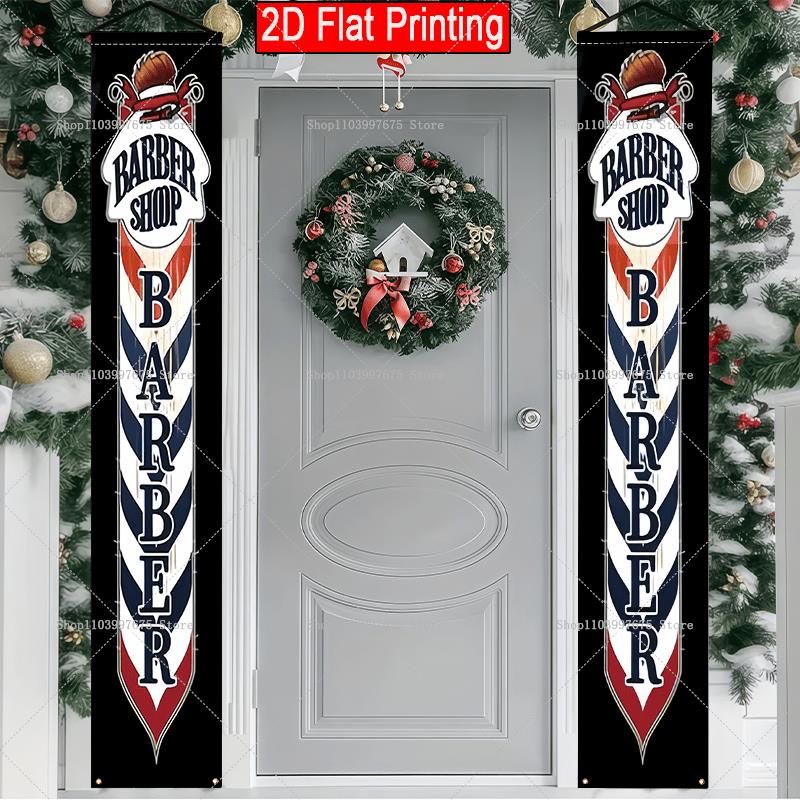 2D Barber Shop Text Logo Door  - Car Accessories Banner review and price